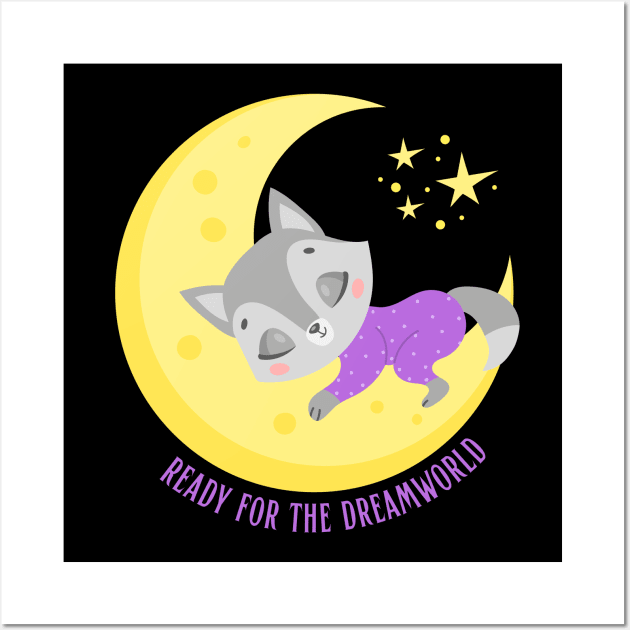 Ready for the dream world Hello little animal in pajamas sleeping cute baby outfit Wall Art by BoogieCreates